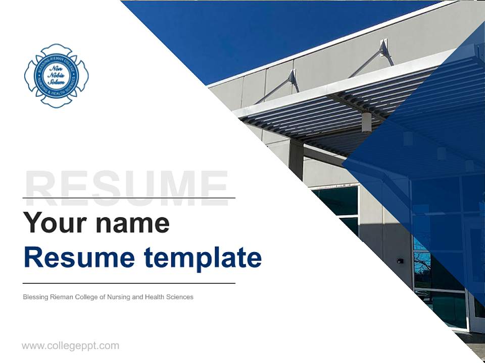 Blessing Rieman College of Nursing and Health Sciences Resume PPT Template4:3 ratio PPT effect preview image5