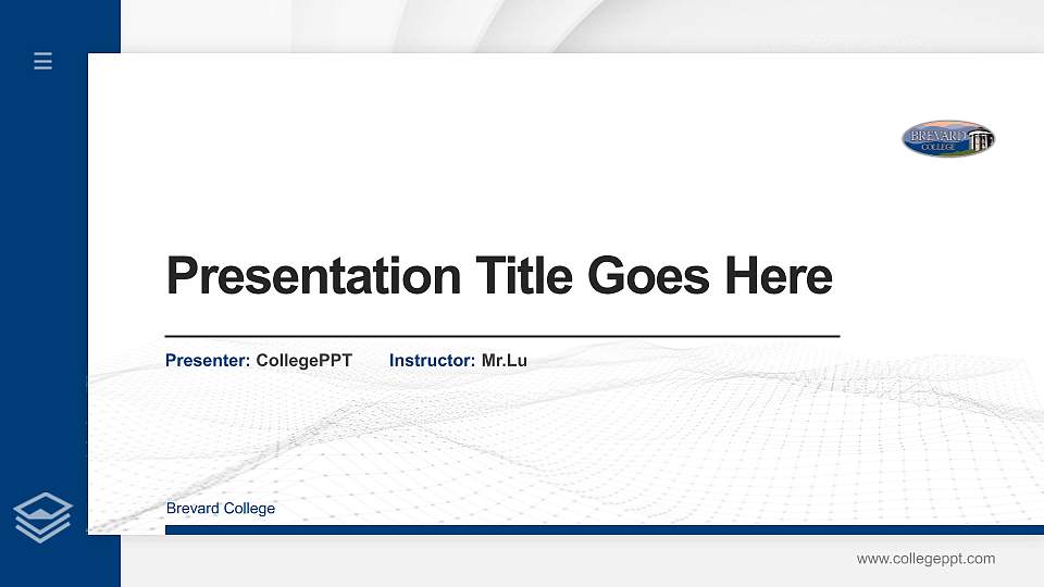Brevard College Thesis Proposal/Graduation Defense PPT Template16:9 ratio PPT effect preview image
