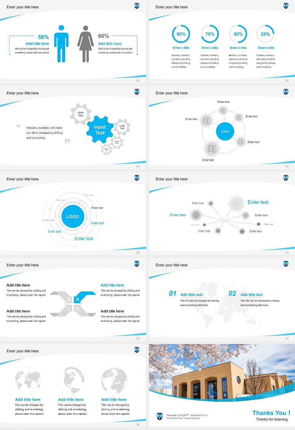 Bob Jones University Course/Courseware Creation PPT Template16:9 ratio PPT effect preview image4