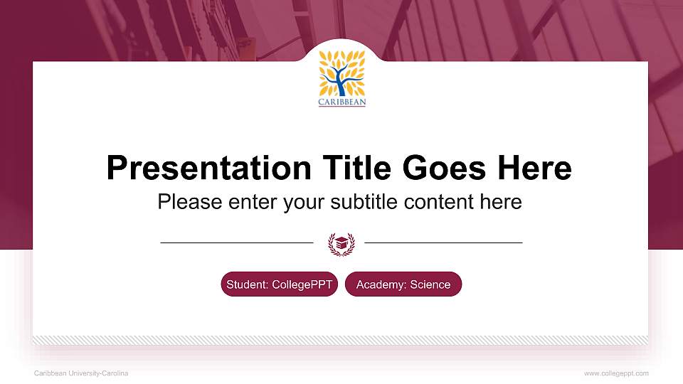 Caribbean University-Carolina National Scholarship Defense PPT Template16:9 ratio PPT effect preview image
