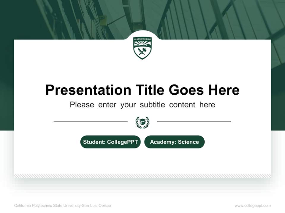 California Polytechnic State University-San Luis Obispo National Scholarship Defense PPT Template4:3 ratio PPT effect preview image4