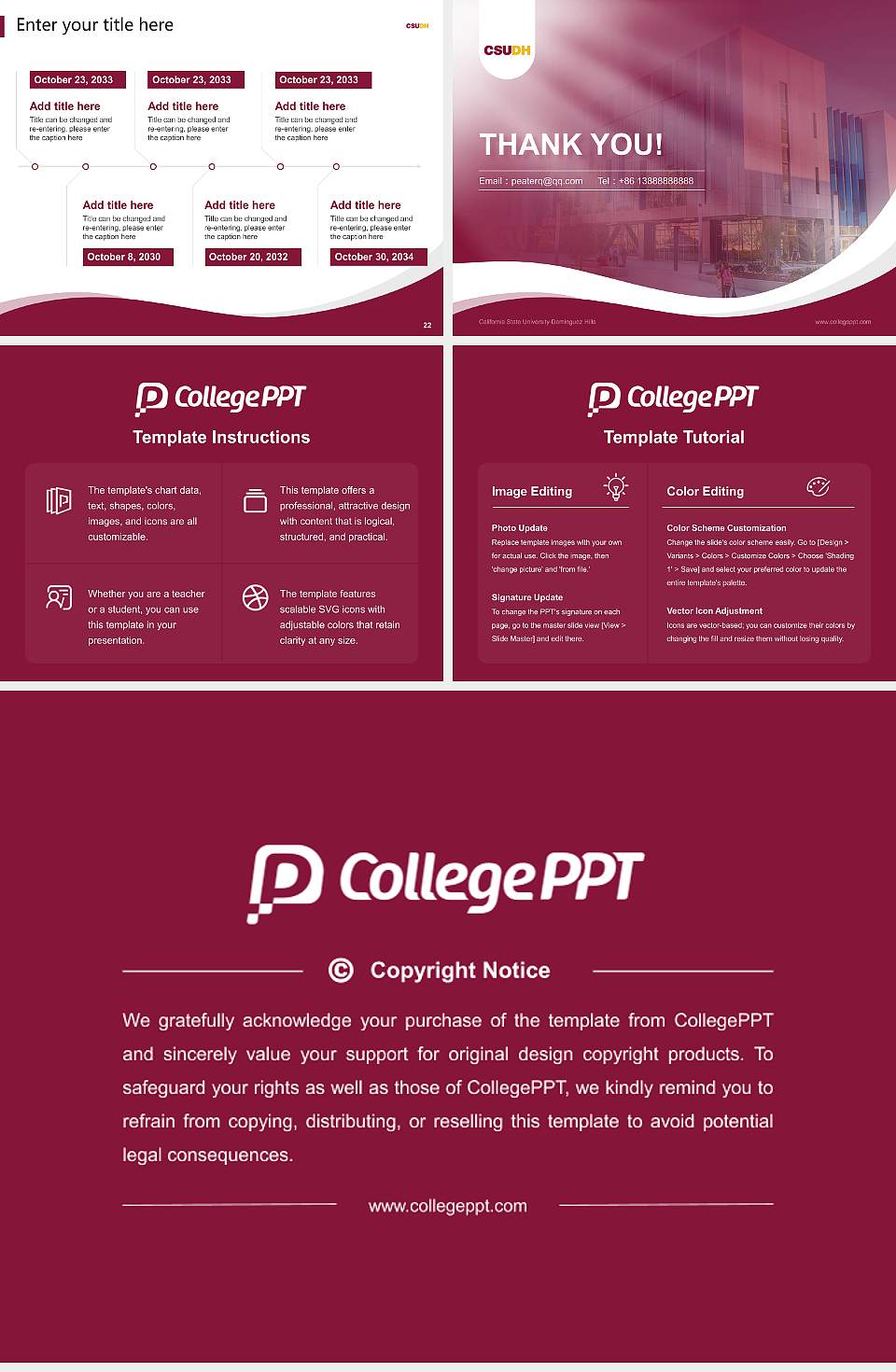 California State University-Dominguez Hills Lecture Sharing and Networking Event PPT Template4:3 ratio PPT effect preview image4