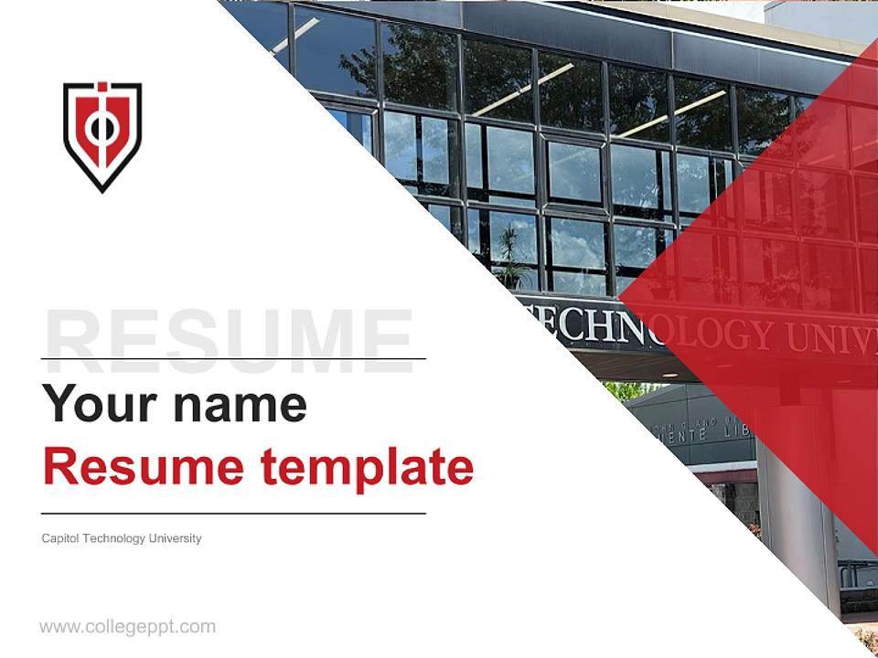 Capitol Technology University Resume PPT Template4:3 ratio PPT effect preview image5