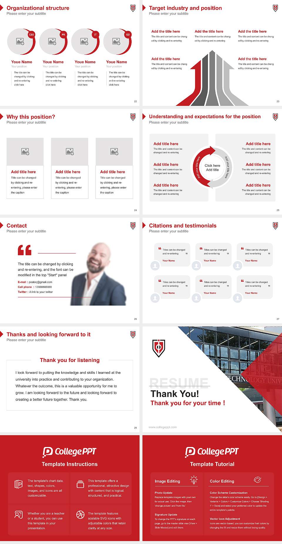 Capitol Technology University Resume PPT Template4:3 ratio PPT effect preview image4
