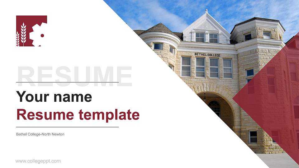 Bethel College-North Newton Resume PPT Template16:9 ratio PPT effect preview image