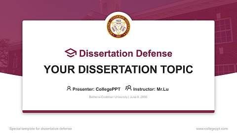 Bethune-Cookman University Graduation Thesis Defense PPT Template
