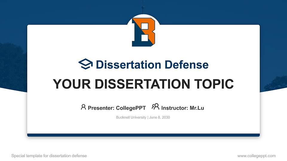 Bucknell University Graduation Thesis Defense PPT Template16:9 ratio PPT effect preview image