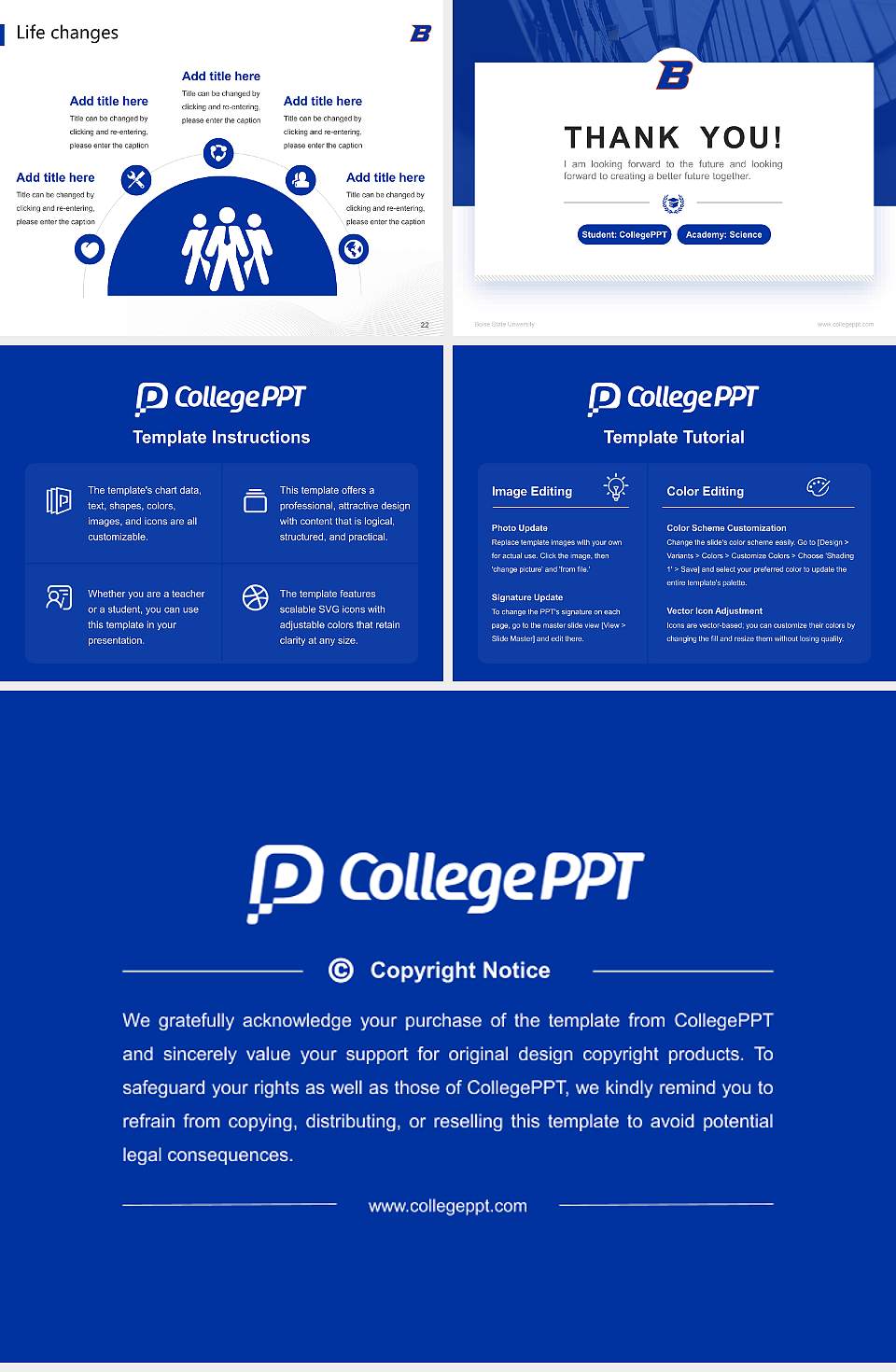 Boise State University National Scholarship Defense PPT Template4:3 ratio PPT effect preview image4