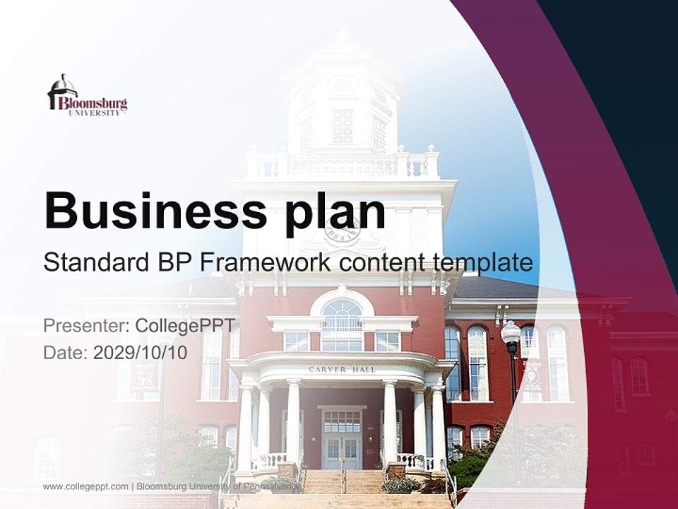 Bloomsburg University of Pennsylvania Competition/Entrepreneurship Contest PPT Template4:3 ratio PPT effect preview image9