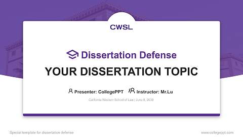 California Western School of Law Graduation Thesis Defense PPT Template