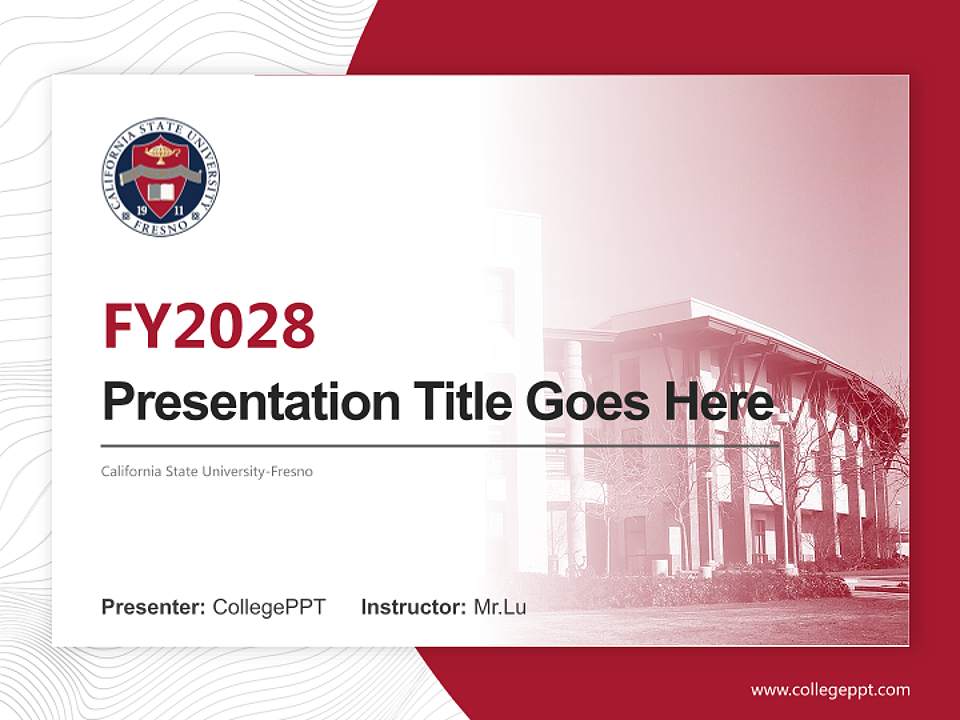 California State University-Fresno Academic Presentation/Research Findings Report PPT Template4:3 ratio PPT effect preview image5