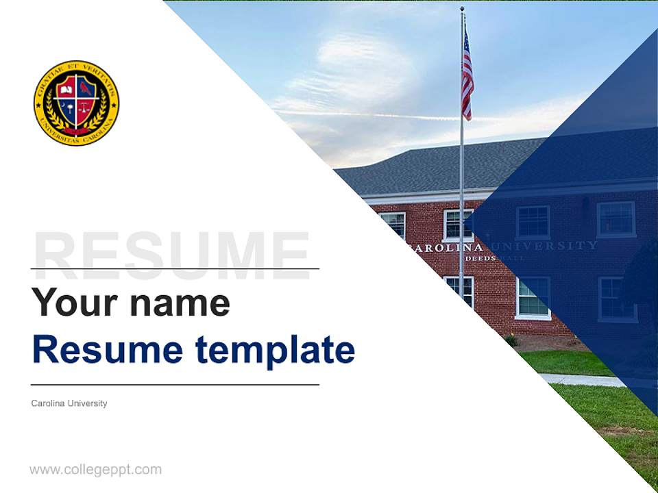 Carolina University Resume PPT Template4:3 ratio PPT effect preview image5