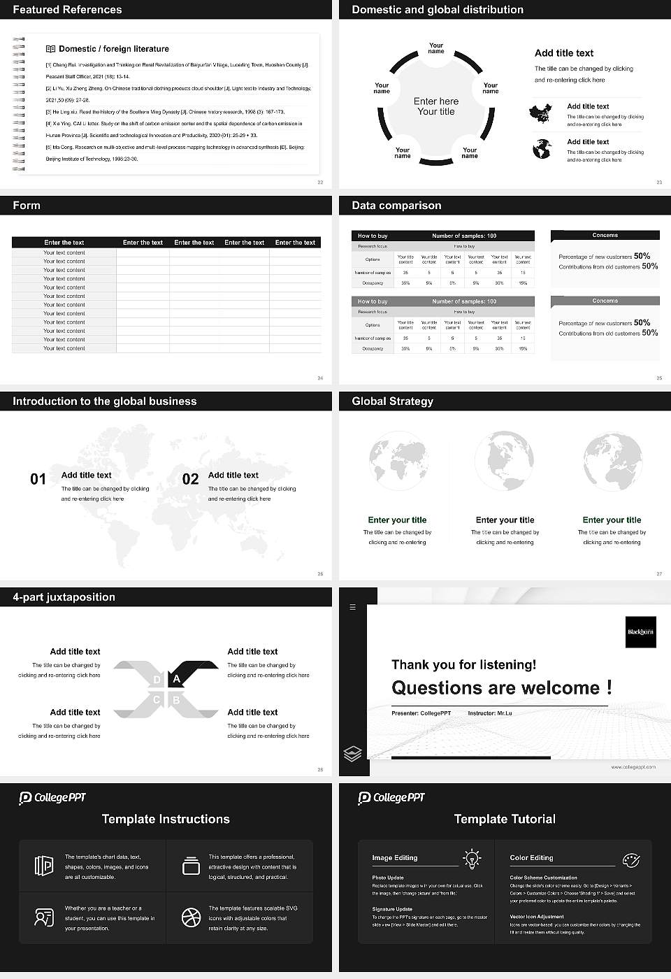 Blackburn College Thesis Proposal/Graduation Defense PPT Template16:9 ratio PPT effect preview image4