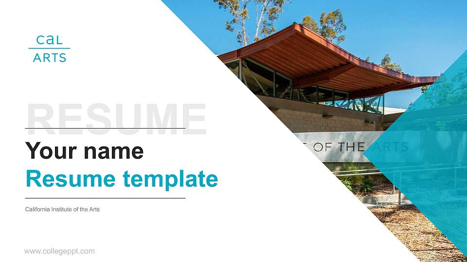California Institute of the Arts Resume PPT Template16:9 ratio PPT effect preview image