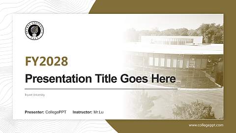 Bryant University Academic Presentation/Research Findings Report PPT Template