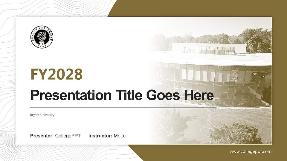 Bryant University Academic Presentation/Research Findings Report PPT Template16:9 ratio PPT effect preview image