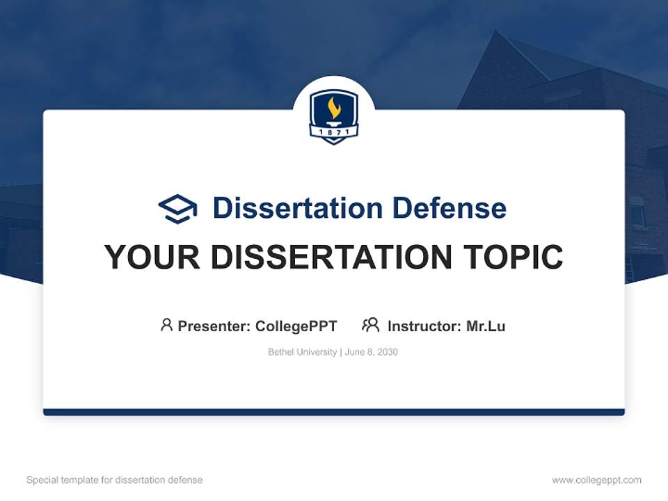 Bethel University Graduation Thesis Defense PPT Template4:3 ratio PPT effect preview image7