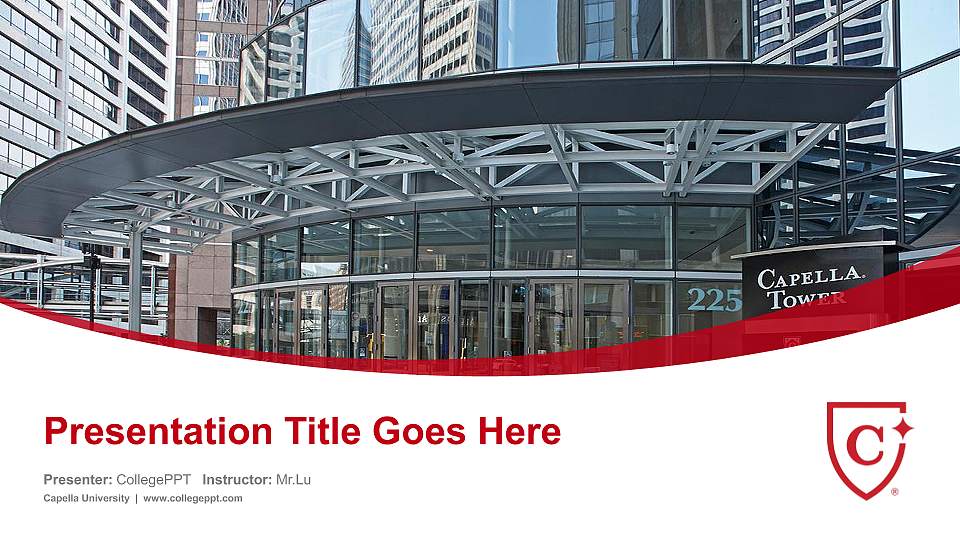 Capella University Course/Courseware Creation PPT Template16:9 ratio PPT effect preview image