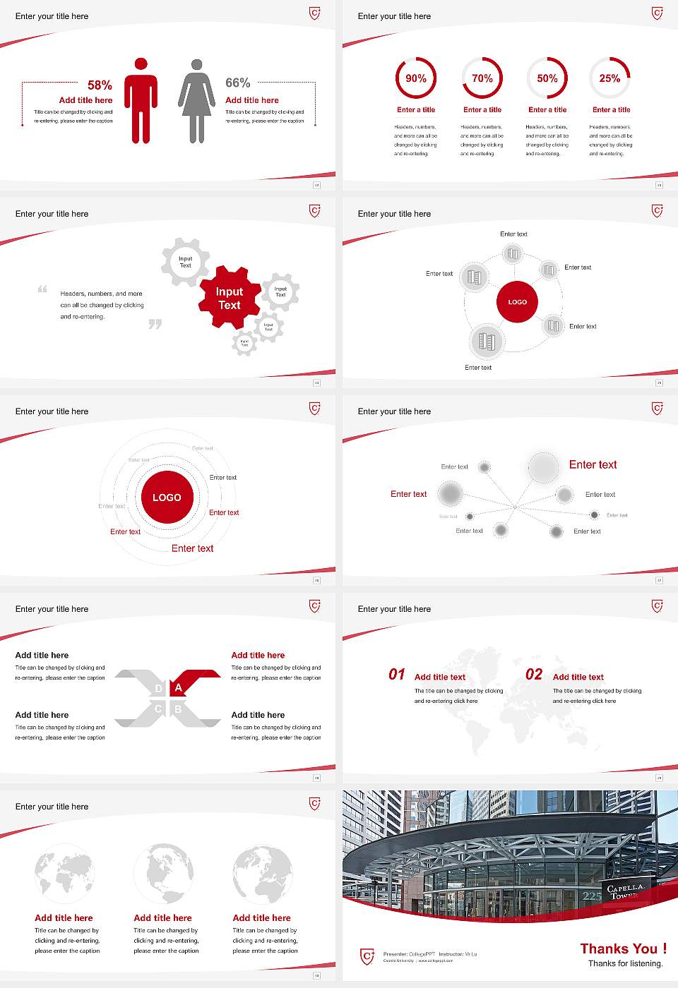 Capella University Course/Courseware Creation PPT Template16:9 ratio PPT effect preview image4