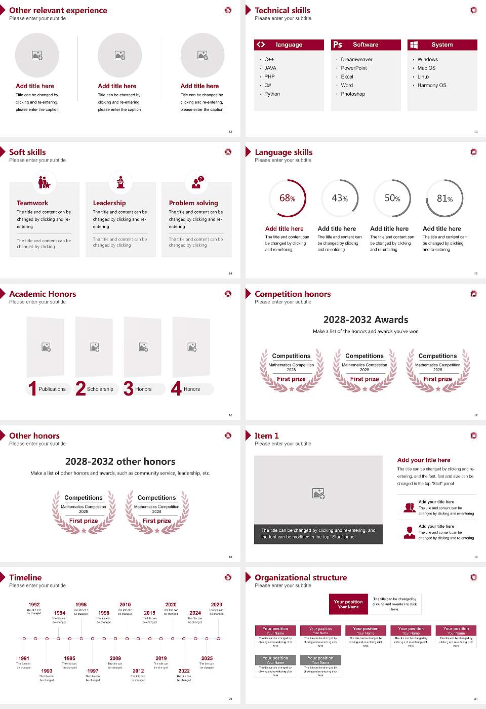 Calvin Theological Seminary Resume PPT Template16:9 ratio PPT effect preview image3