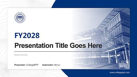 Brandeis University Academic Presentation/Research Findings Report PPT Template