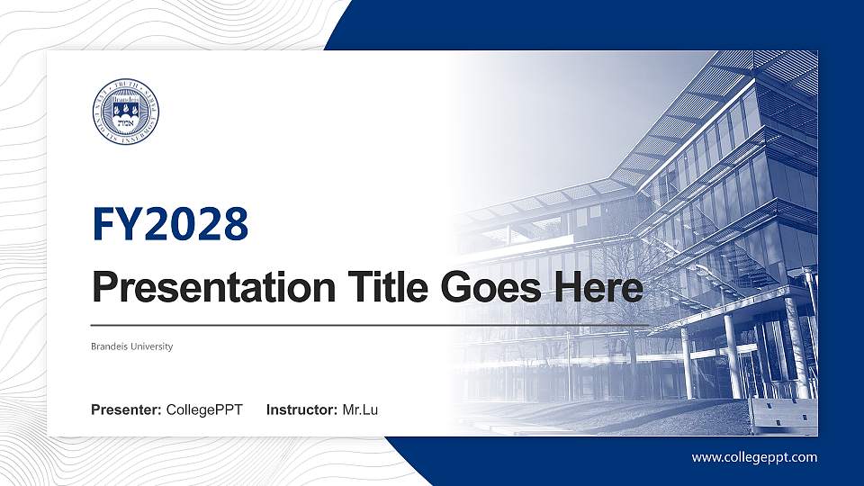 Brandeis University Academic Presentation/Research Findings Report PPT Template16:9 ratio PPT effect preview image