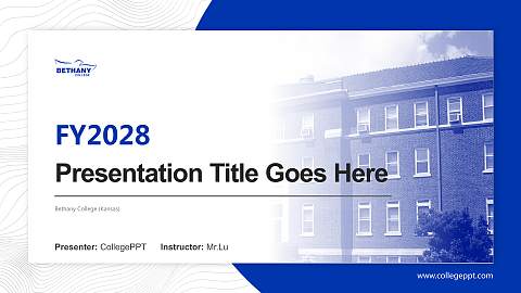 Bethany College (Kansas) Academic Presentation/Research Findings Report PPT Template