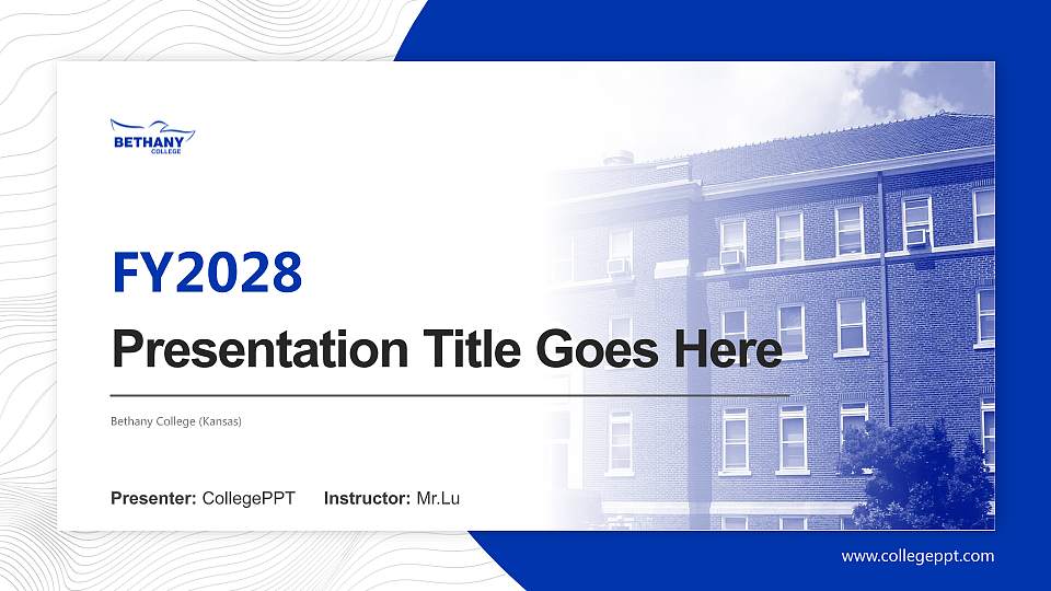 Bethany College (Kansas) Academic Presentation/Research Findings Report PPT Template16:9 ratio PPT effect preview image1