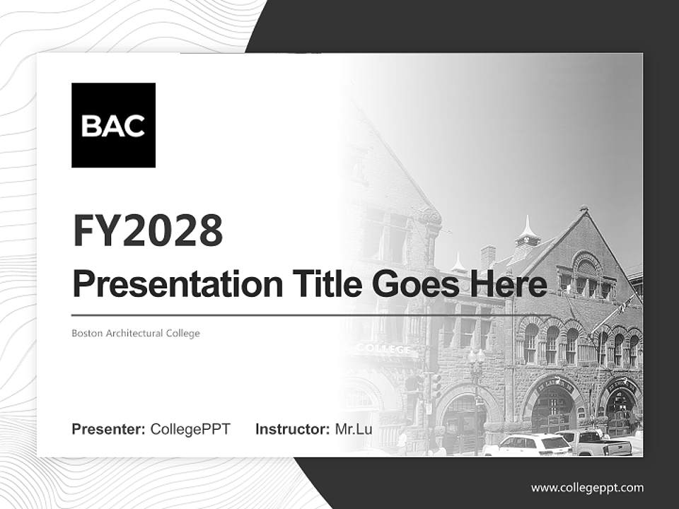 Boston Architectural College Academic Presentation/Research Findings Report PPT Template4:3 ratio PPT effect preview image1