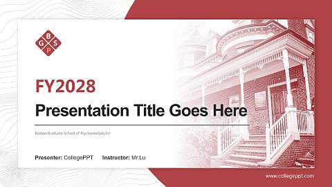 Boston Graduate School of Psychoanalysis Inc Academic Presentation/Research Findings Report PPT Template