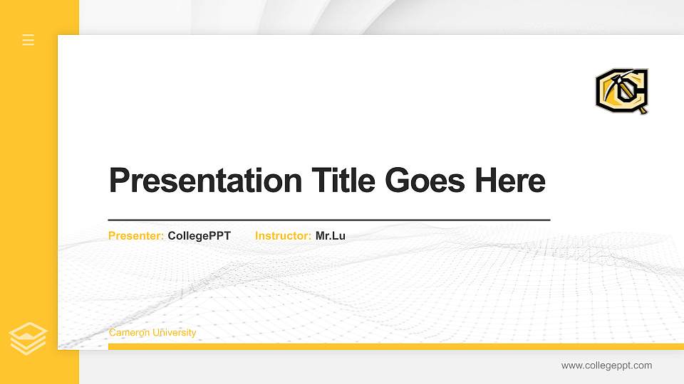 Cameron University Thesis Proposal/Graduation Defense PPT Template16:9 ratio PPT effect preview image