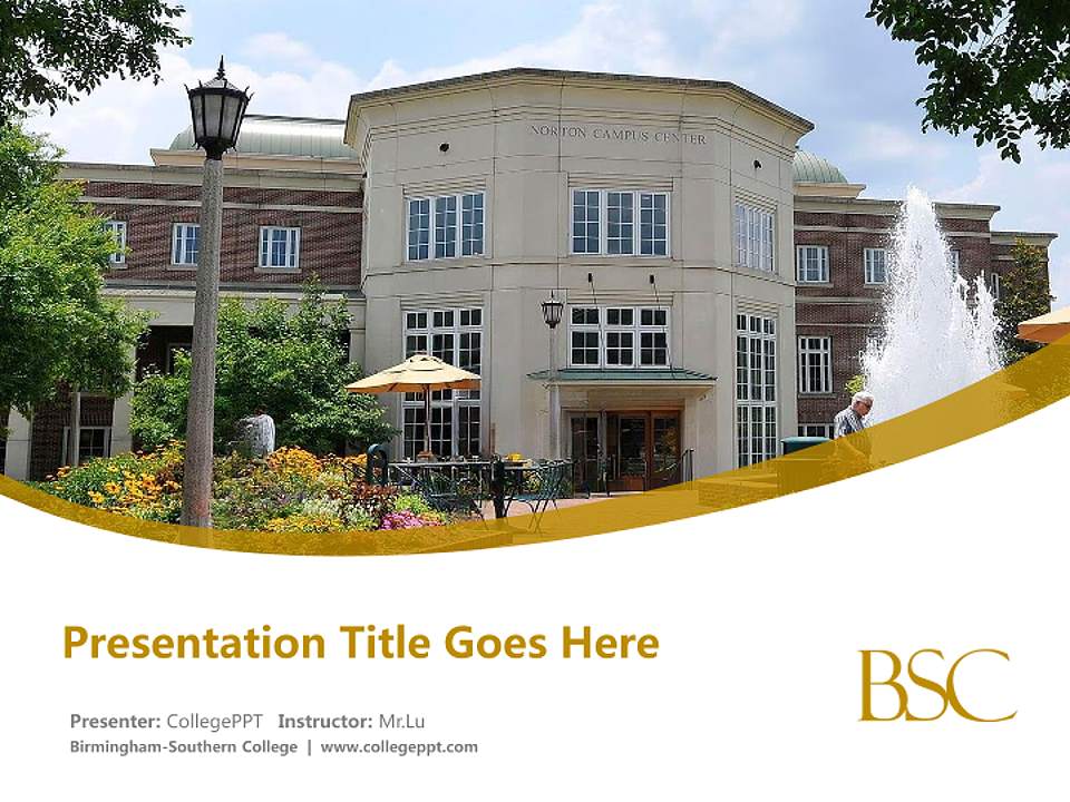 Birmingham-Southern College Course/Courseware Creation PPT Template4:3 ratio PPT effect preview image5