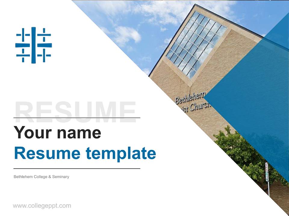 Bethlehem College & Seminary Resume PPT Template4:3 ratio PPT effect preview image5