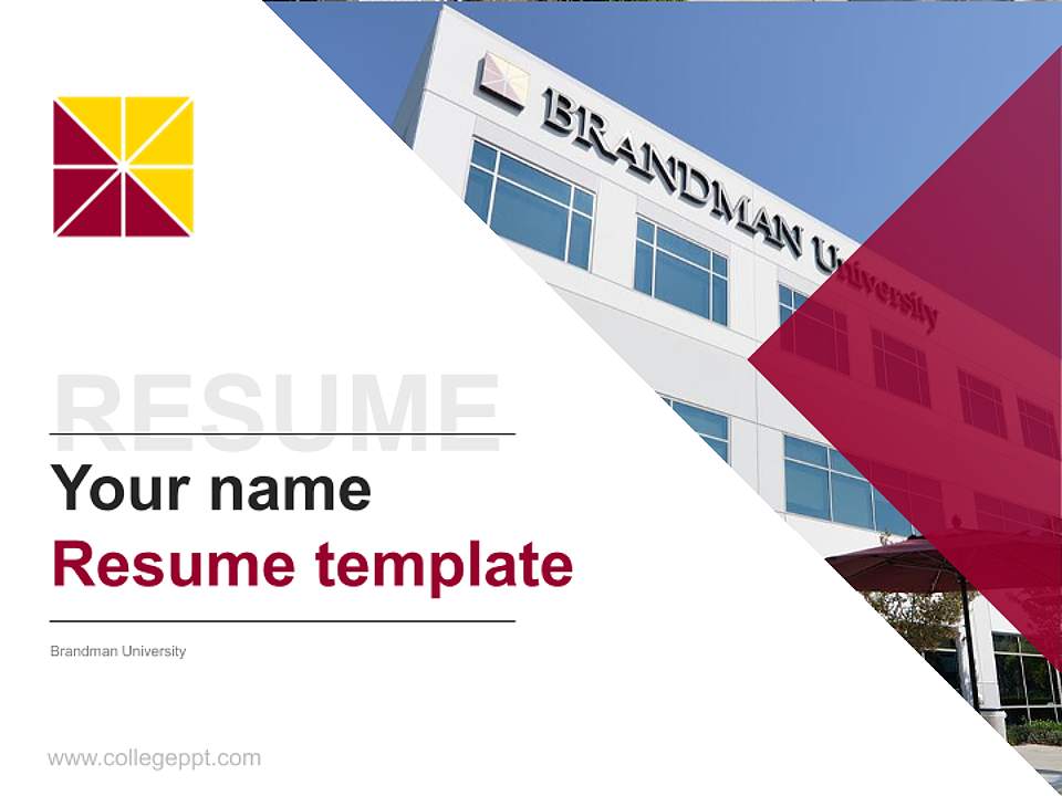 Brandman University Resume PPT Template4:3 ratio PPT effect preview image5