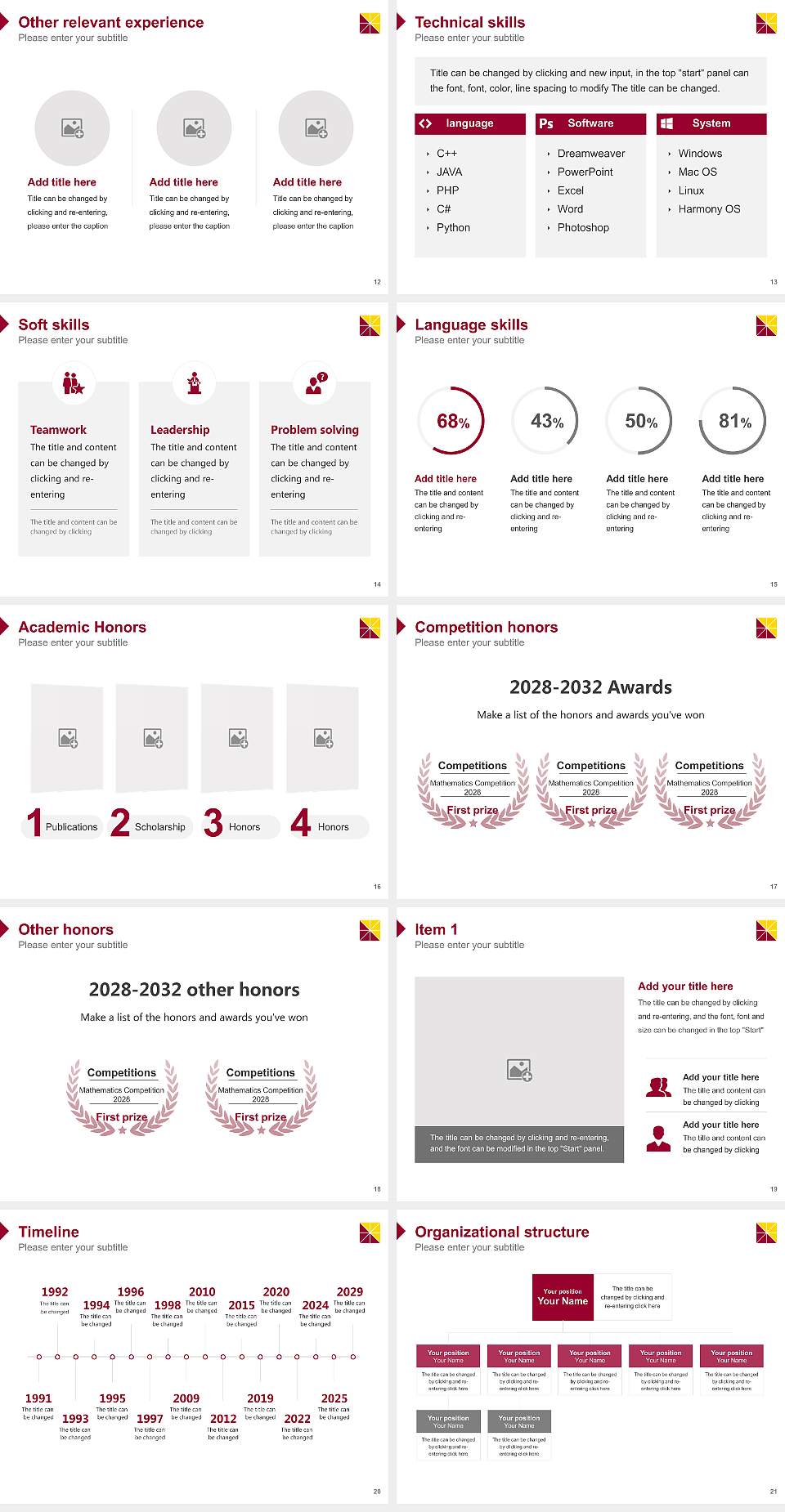 Brandman University Resume PPT Template4:3 ratio PPT effect preview image3