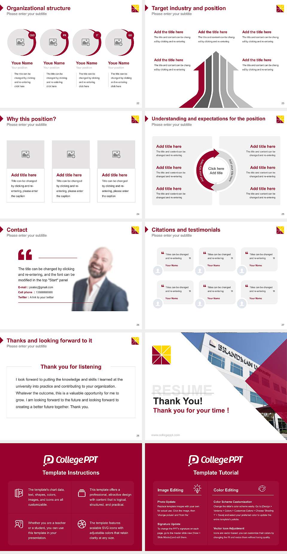Brandman University Resume PPT Template4:3 ratio PPT effect preview image4