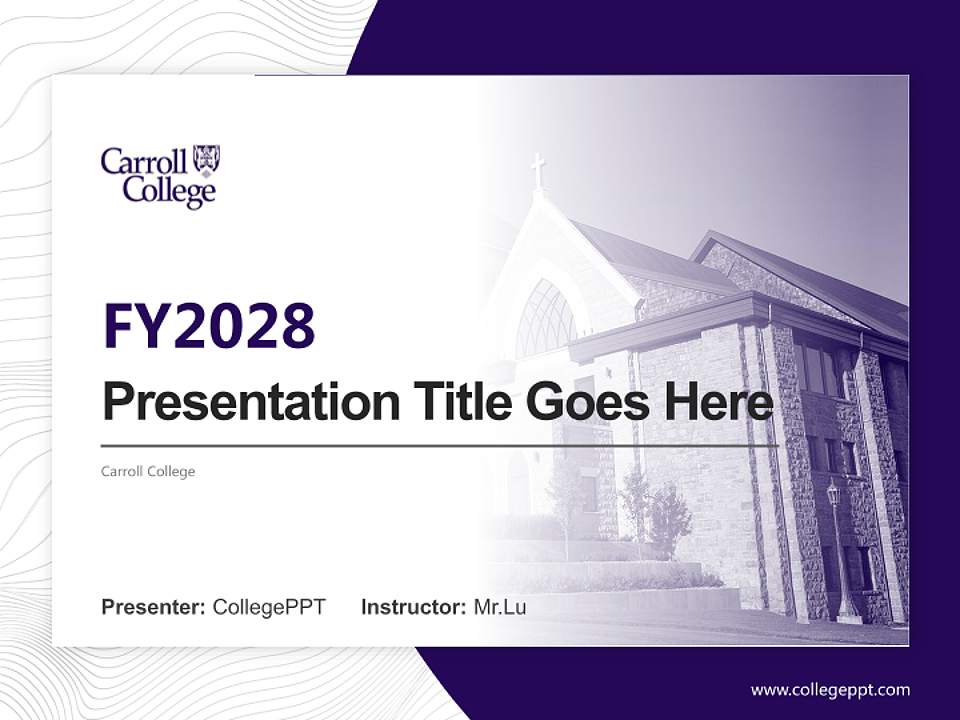 Carroll College Academic Presentation/Research Findings Report PPT Template4:3 ratio PPT effect preview image5