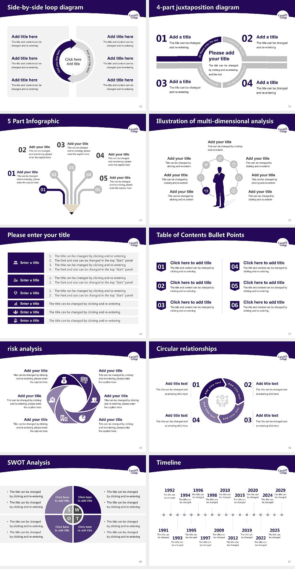 Carroll College Academic Presentation/Research Findings Report PPT Template4:3 ratio PPT effect preview image3