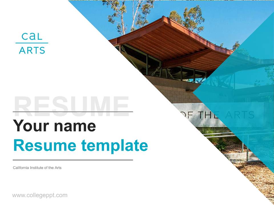 California Institute of the Arts Resume PPT Template4:3 ratio PPT effect preview image5