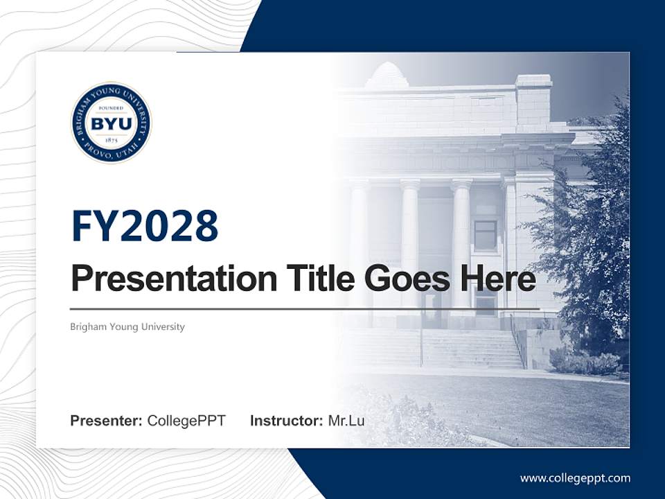Brigham Young University Academic Presentation/Research Findings Report PPT Template4:3 ratio PPT effect preview image5