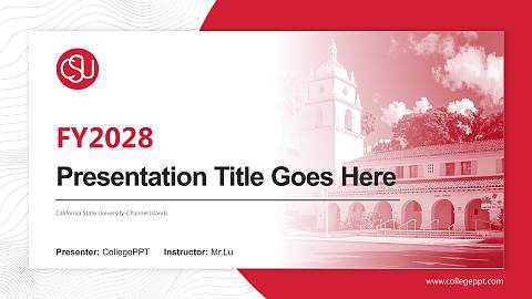 California State University-Channel Islands Academic Presentation/Research Findings Report PPT Template