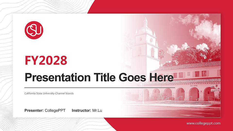 California State University-Channel Islands Academic Presentation/Research Findings Report PPT Template16:9 ratio PPT effect preview image