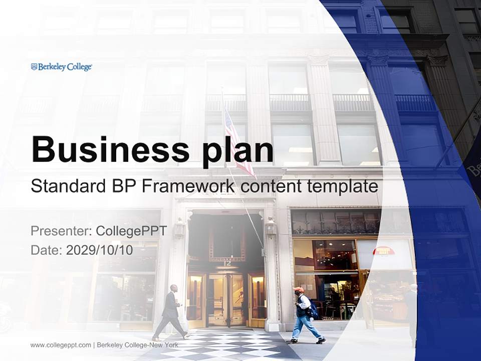 Berkeley College-New York Competition/Entrepreneurship Contest PPT Template4:3 ratio PPT effect preview image9