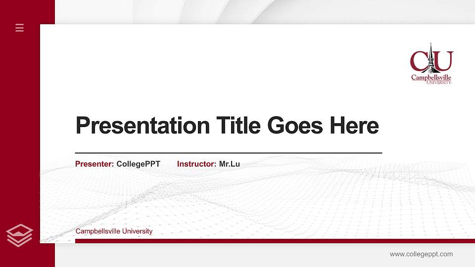 Campbellsville University Thesis Proposal/Graduation Defense PPT Template16:9 ratio PPT effect preview image