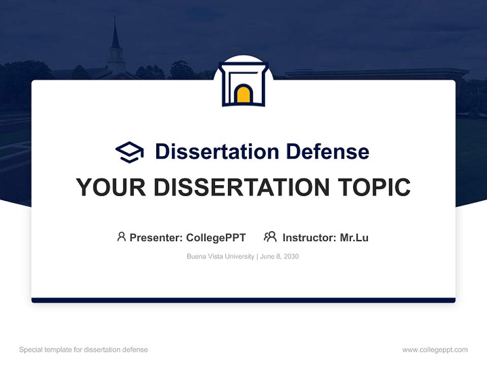 Buena Vista University Graduation Thesis Defense PPT Template4:3 ratio PPT effect preview image7