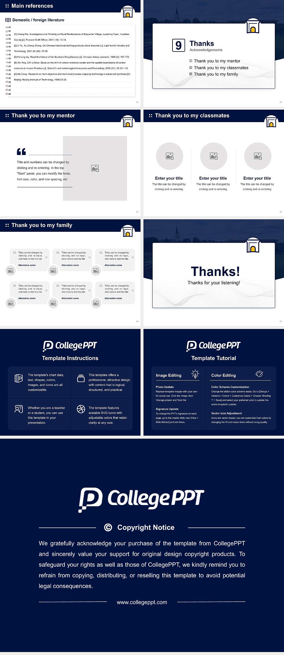 Buena Vista University Graduation Thesis Defense PPT Template4:3 ratio PPT effect preview image7