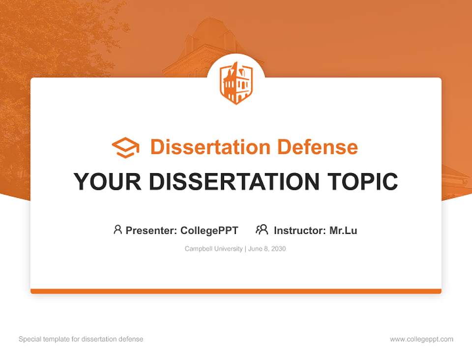Campbell University Graduation Thesis Defense PPT Template4:3 ratio PPT effect preview image7
