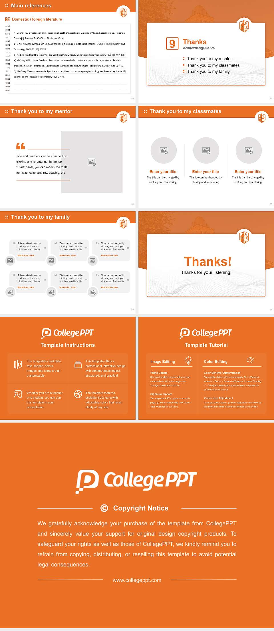 Campbell University Graduation Thesis Defense PPT Template4:3 ratio PPT effect preview image7