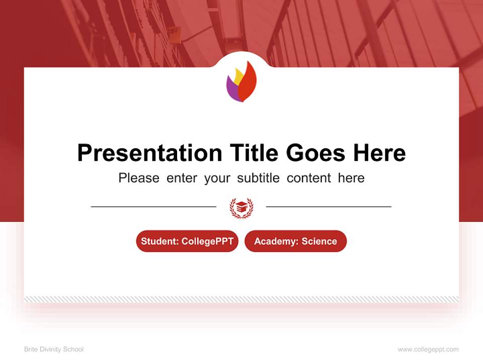 Brite Divinity School National Scholarship Defense PPT Template4:3 ratio PPT effect preview image4