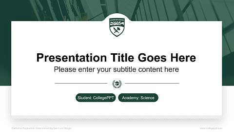 California Polytechnic State University-San Luis Obispo National Scholarship Defense PPT Template